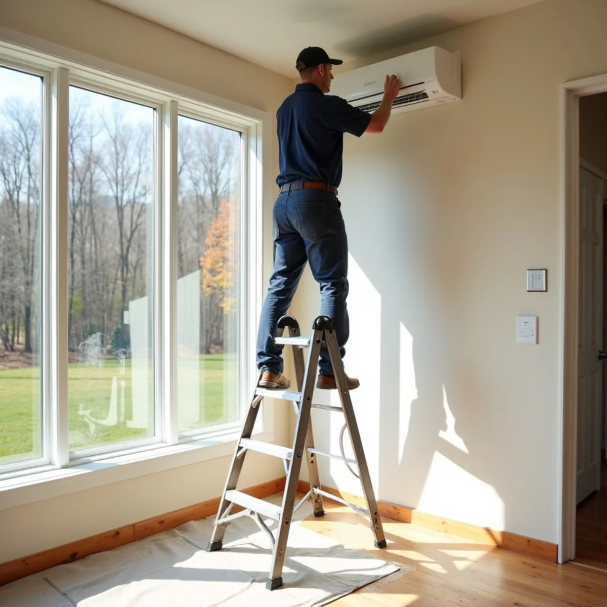 Ductless mini-split installation in a Burlington, NC home