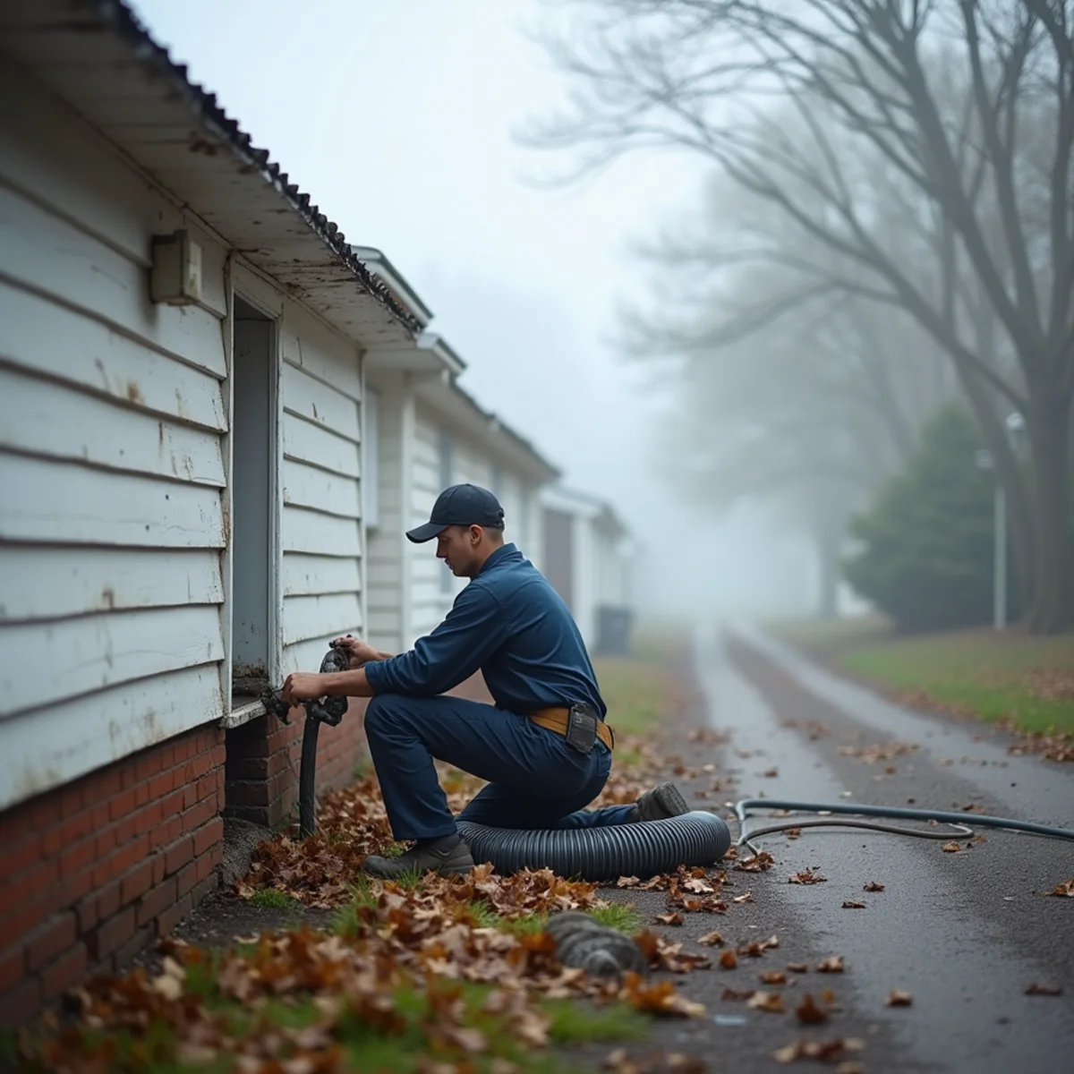 HVAC technician at a small mill house near the river in Haw River, NC